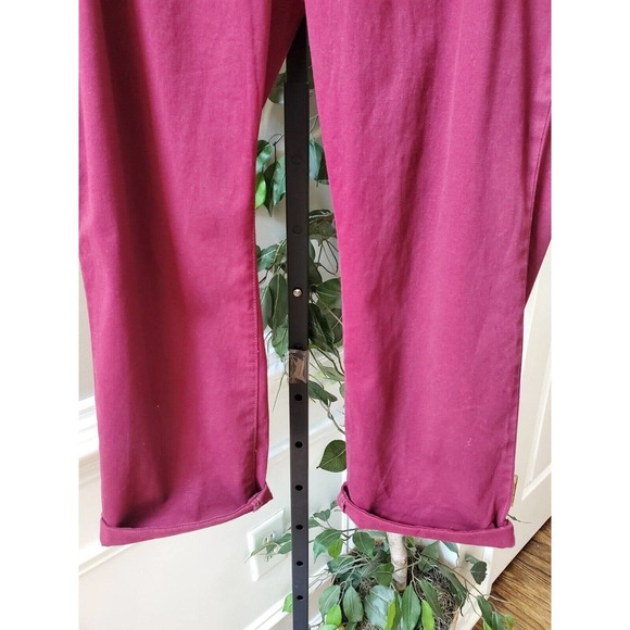 St Johns Bay Womens Red Slash Mid Rise Flat Front Girlfriend Chino Pants Size 18 - Picture 5 of 15